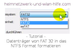 Datenträger von FAT 32 in das NTFS Format formatieren 
