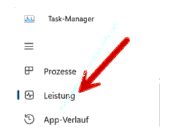 Der Menüpunkt Leistung im Task-Manager