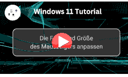 Die Form und Größe des Mauszeigers anpassen - Youtube Video Windows 11 Tutorial