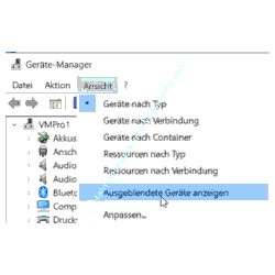 Hardware Tutorial: Geräte-Manager Menüpunkt Ausgeblendete Geräte anzeigen
