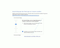 Windows 10 Tutorial - Nervige Sicherheitsabfragen der Benutzerkontensteuerung abschalten - Konfigurationsfenster Benachrichtigungen über Änderungen am Computer auswählen 