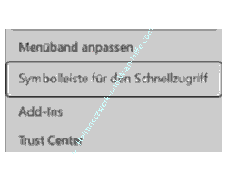 MS Word Option Menüleiste Symbolleiste für den Schnellzugriff
