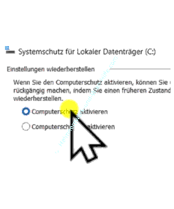 Optionsbox Computerschutz aktivieren / deaktivieren