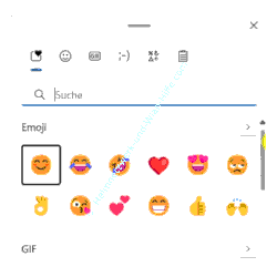 Per Tastenkombi Win-Taste + Punkt-Taste die Emoji-Funktion unter Windows aufrufen 