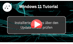 Installierte Windows Updates über den Updateverlauf prüfen - Youtube Video Windows 11 Tutorial