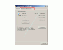 Netzwerkanleitung IP-Adresse finden und anzeigen lassen - Symbol der Netzwerkverbindung in der Taskleiste - Kontextmenü Menüpunkt Status - Register Netzwerkunterstützung