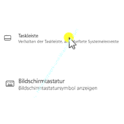 Konfigurationsbereich Taskleiste Bildschirmtastatur