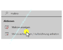 Makrobefehle über die Word-Suchfunktion aufrufen