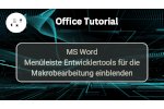 MS Word Makrobearbeitung in Menüleiste anzeigen