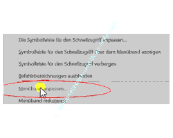 MS Word Option Menüband anpassen