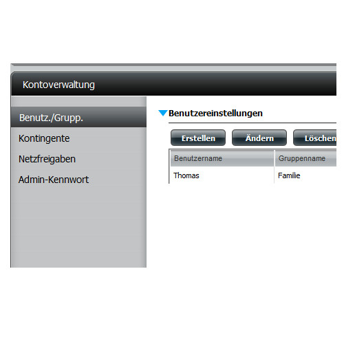 NAS - Network Attached Storage - Benutzer- und Gruppenverwaltung