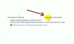 Die Windows 10 Systemfunktion Automatische Wartung anpassen – Info: Keine Aktion erforderlich