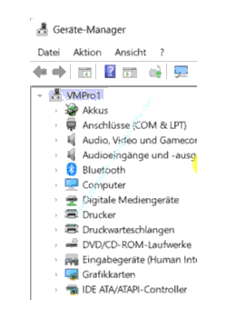 Windows 11 Gerätemanager Anordnung nach Gerätetypen