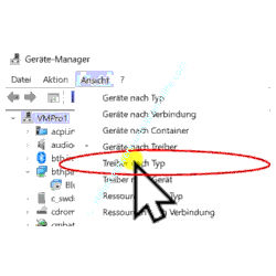 Windows 11 Gerätemanager Menüpunkt Treiber nach Typ