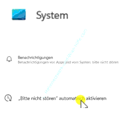 Windows Einstellungen System Benachrichtigungen Bitte nicht stören automatisch aktivieren