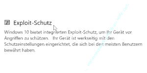 Windows 10 Tutorial - Mit dem Exploit-Schutz Programmcode von Tools und Anwendungen überwachen - Der Bereich Exploit-Schutz